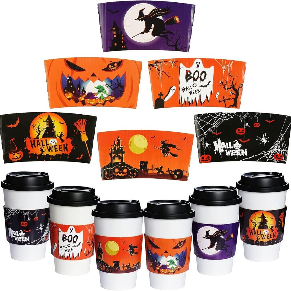 24 Pack Halloween Coffee Cup Sleeves